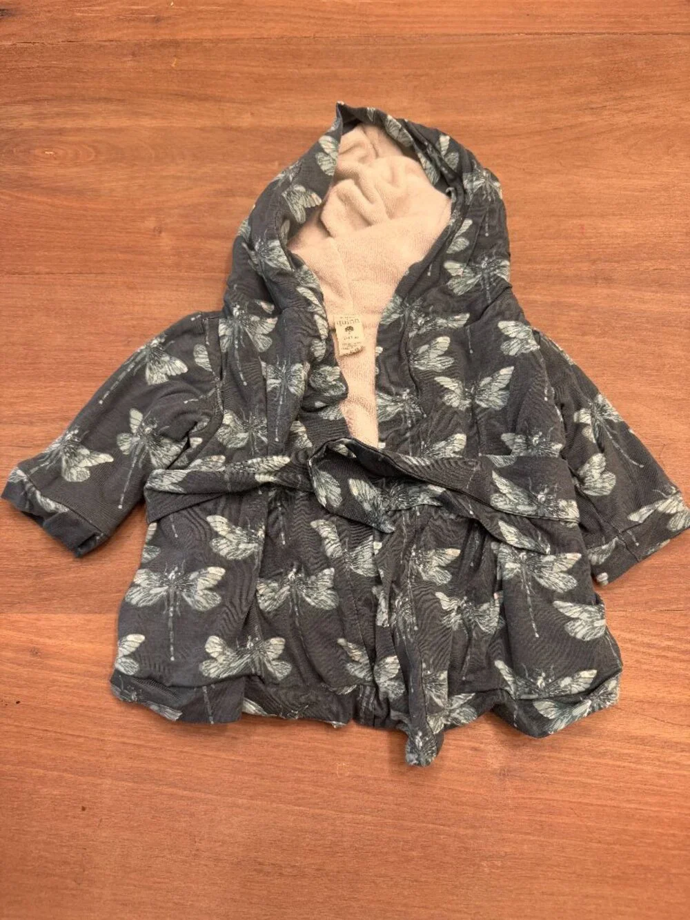 Kate Quinn Dragonfly Hooded Terry Cloth Robe / Cover-Up 0-12M